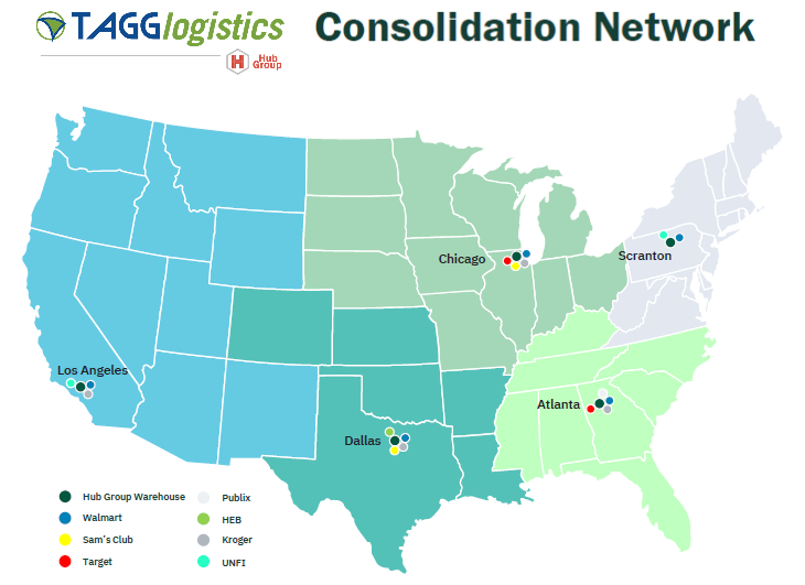 HubGroup Retailers Served Map